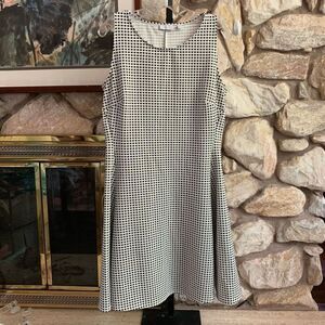 New York & Company Stretch Checkered black and white dress